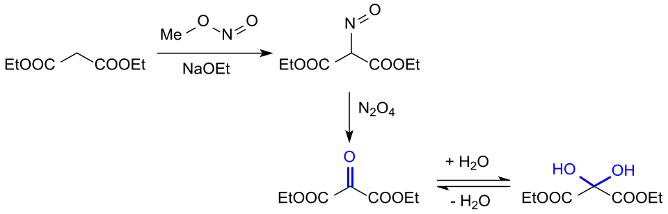 Synthese von Diethyl oxomalonate über Isonitrosoester