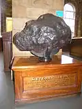 The Otumpa mass, meteoric iron weighing 635 kilograms (1,400 pounds), from the Campo del Cielo, exhibited in the Natural History Museum, London, found in 1783 in Chaco, Argentina.