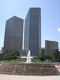 Miami Center (building on the left) next to the Southeast Financial Center from Bayfront Park