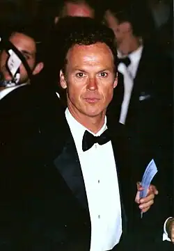 Cropped photograph of Michael Keaton at the 55th Cannes Film Festival