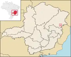 Location of Ouro Verde in Minas Gerais