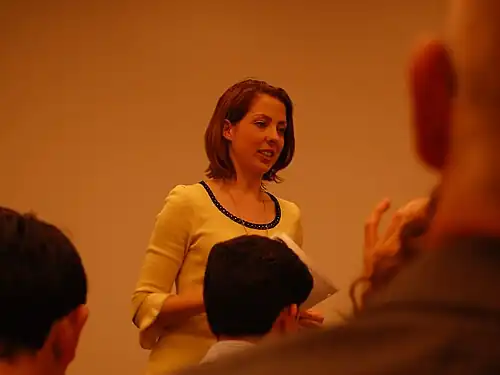 Allison Rogers Miss Rhode Island 2006, speaking in August 2008