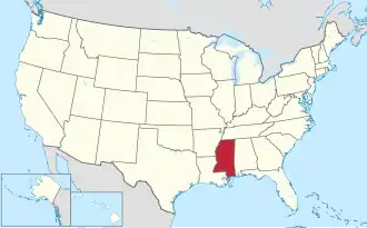 Mississippi's location within the U.S.