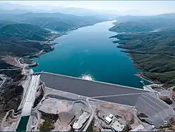 The location of Banjë Hydro Power Plant inside Albania. It is in the central part of Albania.