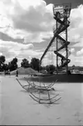 A quite frightening slippery slide at the original playground