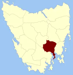 Location in Tasmania