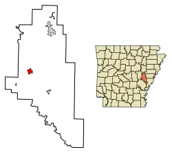 Location in Monroe County, Arkansas