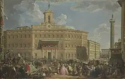 The Piazza di Monte Citorio, painting by Panini (1747)