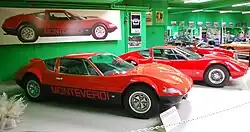 Monteverdi Hai 450 GTS works replica (front) and Hai 450 SS factory replica (rear) at the Monteverdi Museum