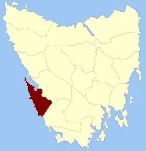 Location in Tasmania