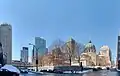 Montreal skyline near Mansfield and De La Gauchetière, showing 1250 René-Lévesque.