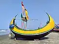 Moon boat at sea beach