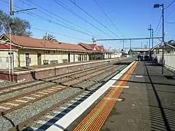 Northbound view from the former Platform 2, October 2021