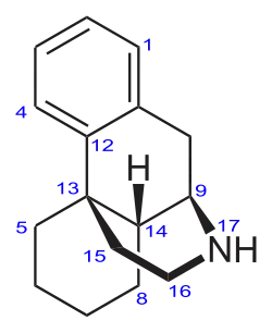 Structural formula of morphinan