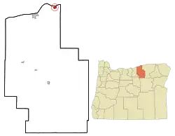 Location in Morrow County and the state of Oregon
