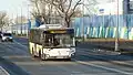 Bus of the Moscow region route No. 305 in the Kapotnya area, transport of the city of Dzerzhinsky, on Kapotnya Street
