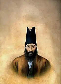 Portrait of Mostofi ol Mamalek, 1860s, miniature, Malek National Museum and Library