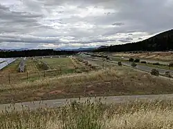 Majura Parkway adjacent to Mount Majura solar farm