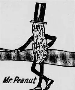 Mr Peanut in a 1917 advertisement
