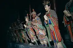 Statues of the Twenty-Four Devas on the right side of the hall