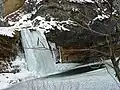 Frozen waterfall of Mirusha.