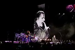 My Chemical Romance, now out of costume, performing on the stadium's smaller, circular B-stage.