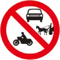 90 No motor vehicles and animal-drawn vehicles