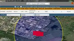 Two satellites detecting fire consistent with a gas flare at Kstovo refinery