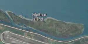 Aerial image of an island.
