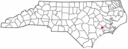 Location of Pollocksville, North Carolina