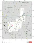 The location of NGC 6334 (circled in red)