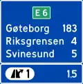 Motorway distance sign