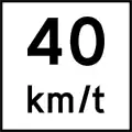 Advisory 40&nbsp;km/h sign in Norway