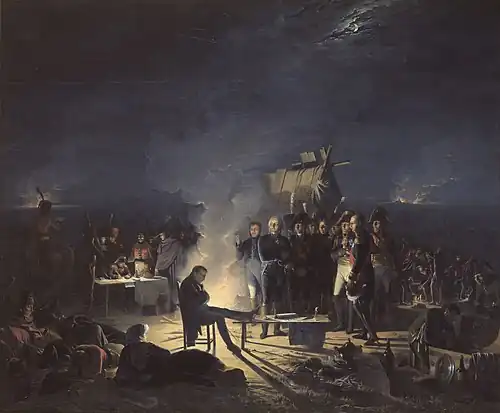 Napoleon's Bivouac on the Battlefield of Wagram by Adolphe Roehn, 1810