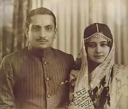Narendra Singh Judeo with his wife Durga Rajya Lakshmi Devi