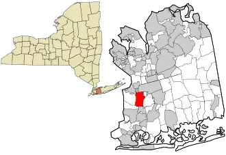 Location in Nassau County and the state of New York