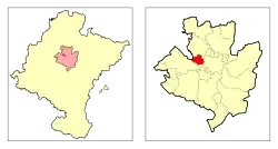 Location of Orkoien within Navarra