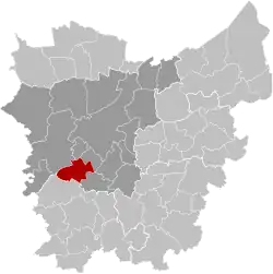 Location of Nazareth in East Flanders