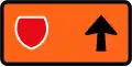 Detour - follow state highway shield (straight ahead, right-hand)