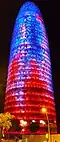 Torre Glòries, Barcelona, 2005 by Jean Nouvel; lighting design Yann Kersalé; photographed in 2011