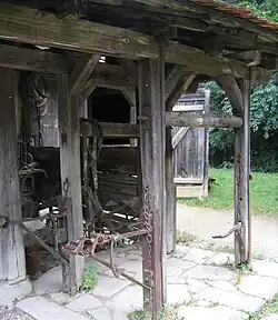 A Klauenstand in a living history museum in Neuhausen ob Eck (Baden-Wuerttemberg, Germany)