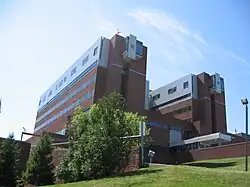 Norwalk Hospital, the most prominent landmark in the neighborhood