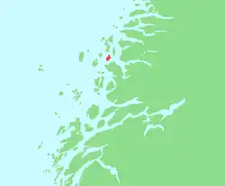 Locator map of Rangsundøya, Nordland, Norway