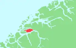 Location of Uksenøya in Møre og Romsdal, Norway