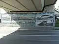 Gallery for the memory of the destroyed bridges of 1999 placed on the pier of the new Varadin Bridge, December 2010