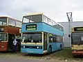 Nu-Venture Leyland Titan T857 (A857 SUL) in fiesta blue centenary livery
