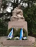 Memorial sculpture at the military graveyard.