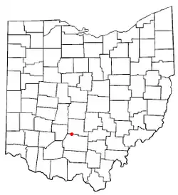 Location of Clarksburg, Ohio
