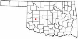 Location of Bessie, Oklahoma