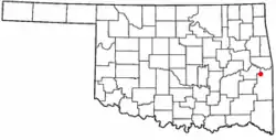Location of Bokoshe, Oklahoma